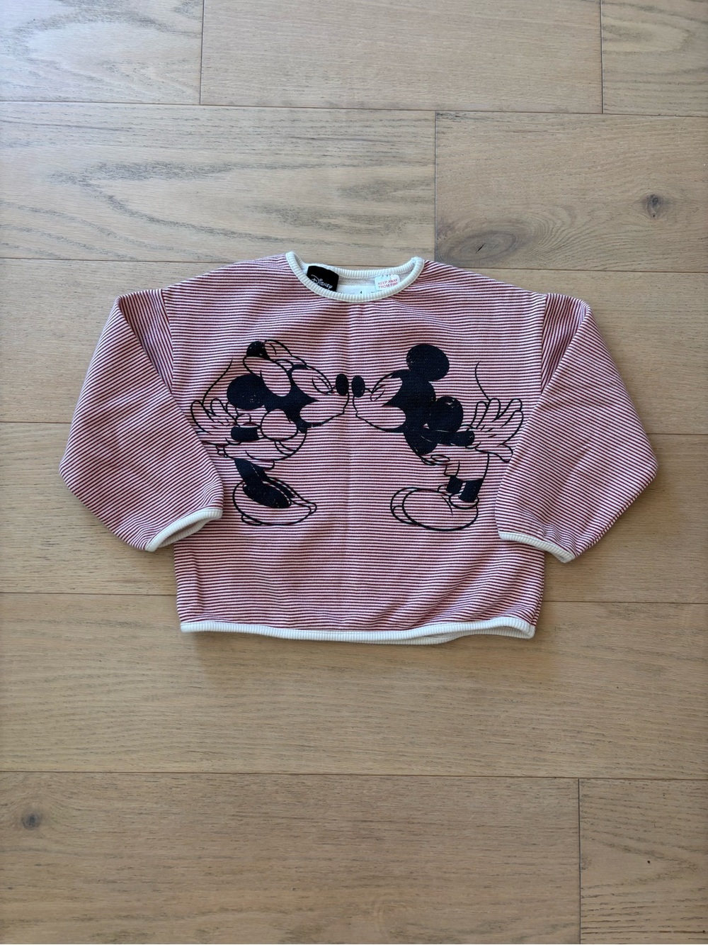 Zara kid red striped Mickey Mouse top, size 4Y